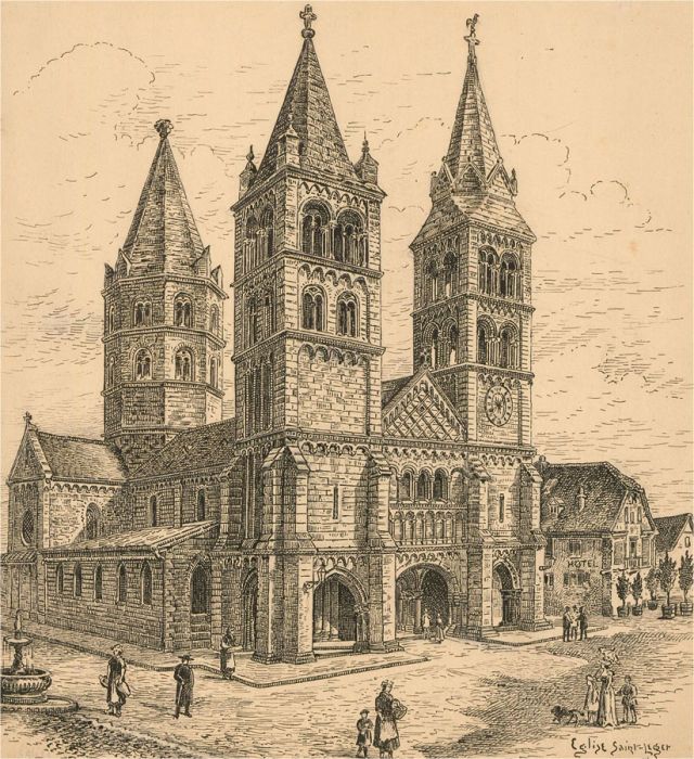Alfred Bowyer Clayton (1795-1855) - c.1830, Pen Drawing Eglise Saint Leger