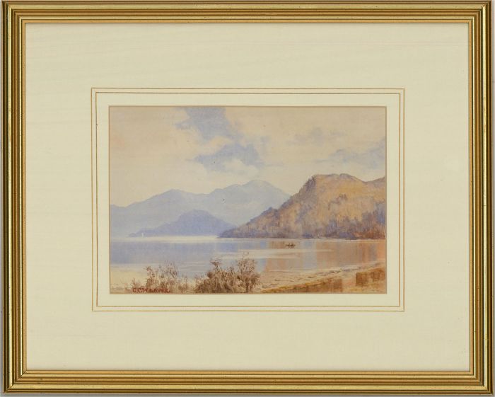G.C. Weaver - Early 20th Century Watercolour, Rowing on the Lake