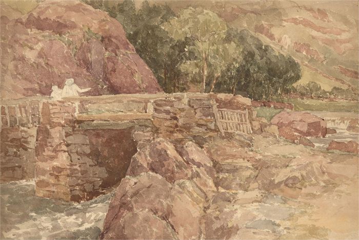 20th Century Watercolour - Stone Bridge