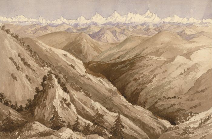 20th Century Watercolour - Alpine View