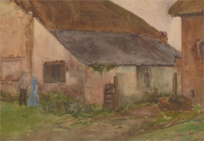 A. H. Williams - 1901 Watercolour, Beside the Cottage