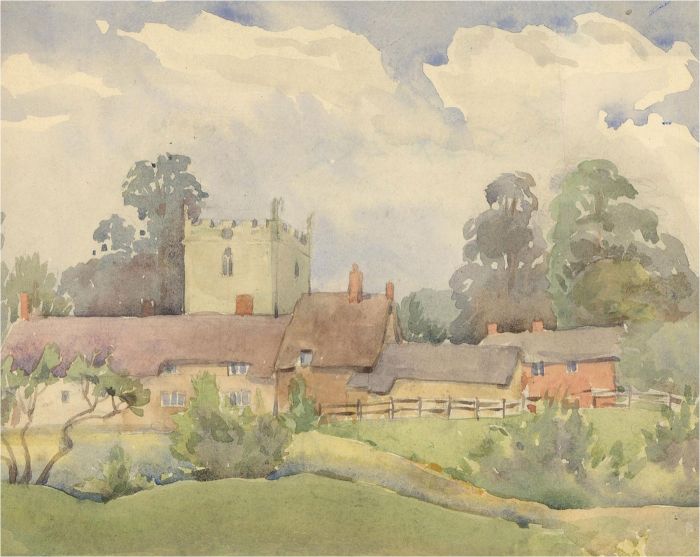 1945 Watercolour - Barton Seagrave, Northamptonshire