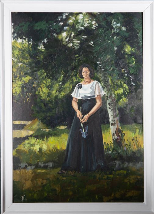 Terry Shelbourne (1930-2020) - 1977 Oil, Celia in an Evening Gown