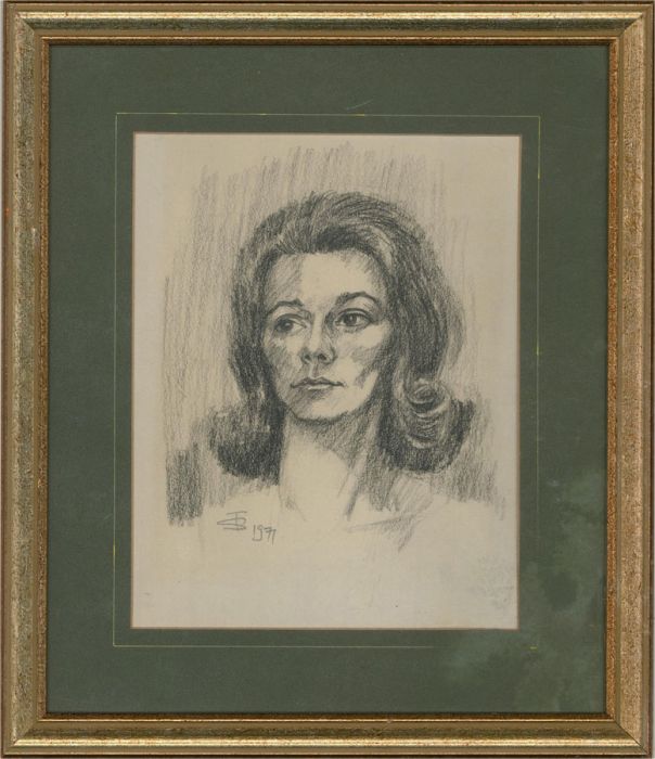 Terry Shelbourne (1930-2020) - 1971 Graphite Drawing, The Lovely Wife
