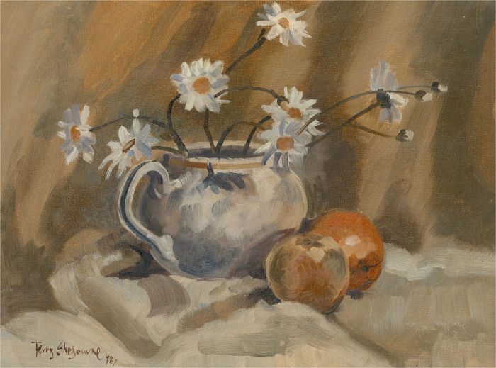 Terry Shelbourne (1930-2020) - 1978 Oil, White Flowers and Fruit