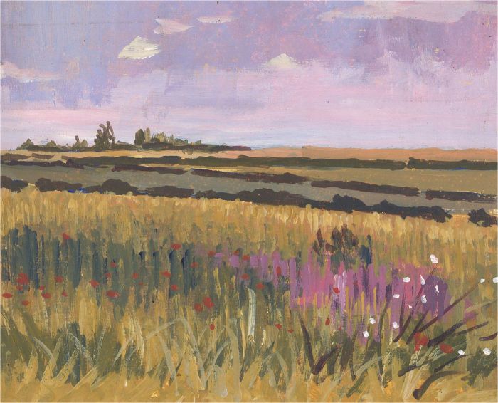 Terry Shelbourne (1930-2020) - Contemporary Oil, Purple Skies