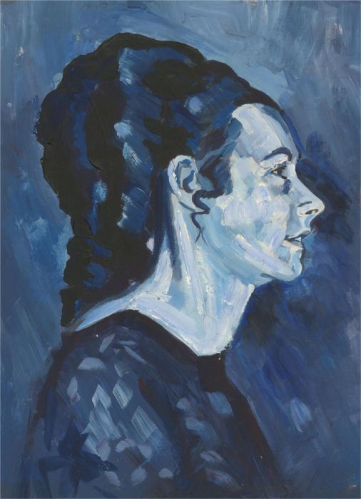 Terry Shelbourne (1930-2020) - Contemporary Oil, Portrait in Blue