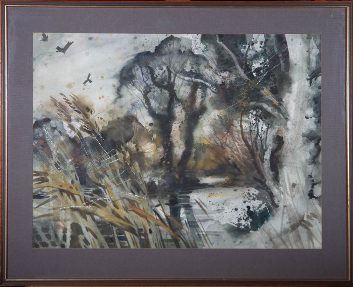 Christopher J. E. Fiddes (b.1934) - 1985 Watercolour, November at Castle Ashby