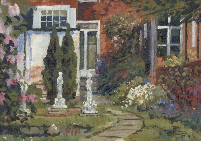 Terry Shelbourne (1930-2020) - 1991 Oil, Front Garden
