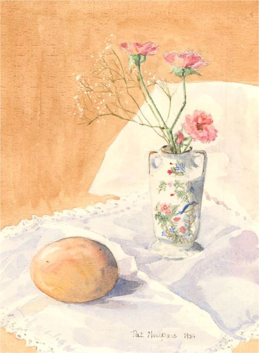 Pat Malpass - 1986 Watercolour, Delicate Flower Vase