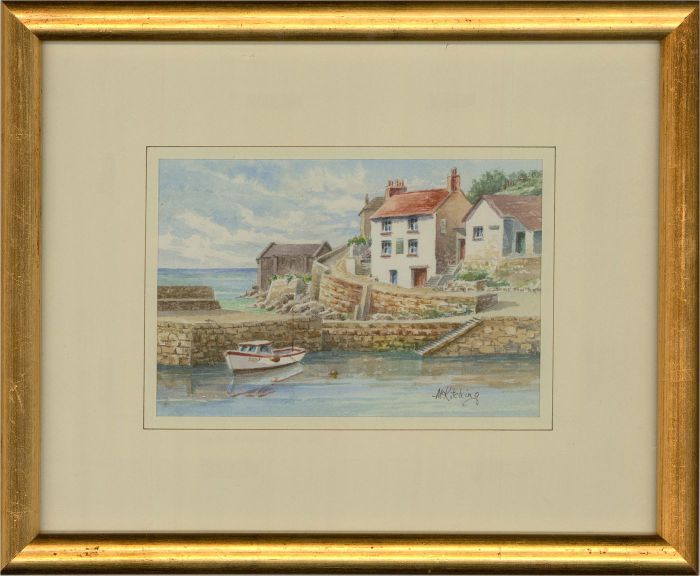 M. Kitching - Contemporary Watercolour, Porthleven Harbour