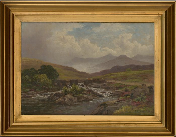 T. Spinns - 1904 Oil, Cattle Crossing the River
