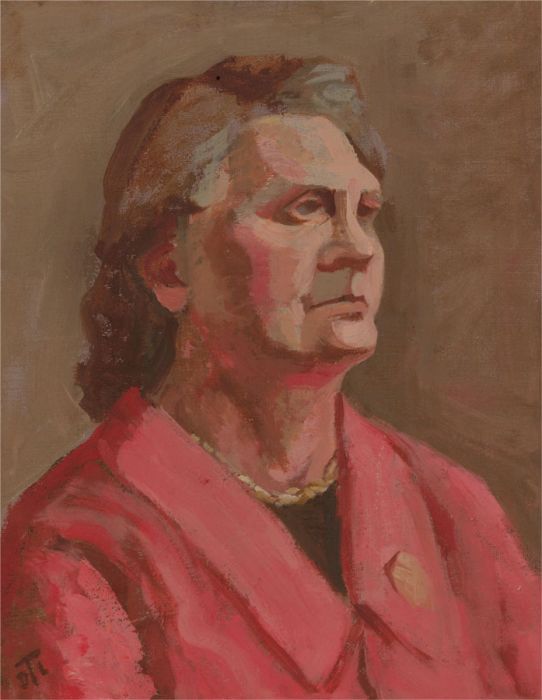 Tyldesley - Mid 20th Century Oil, Woman In Pink