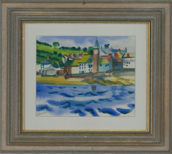 A. D. Smith - Contemporary Watercolour, Coastal Town