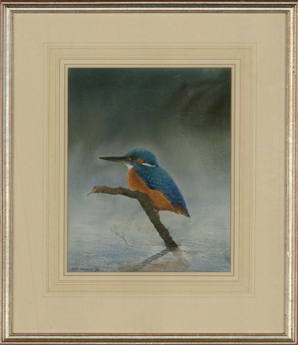 Mike J. Pengelly - 1992 Watercolour, Kingfisher
