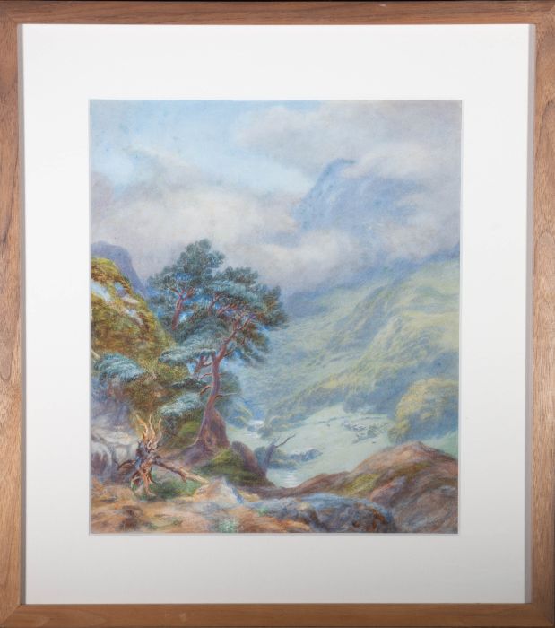 Mid 20th Century Watercolour - Valley View