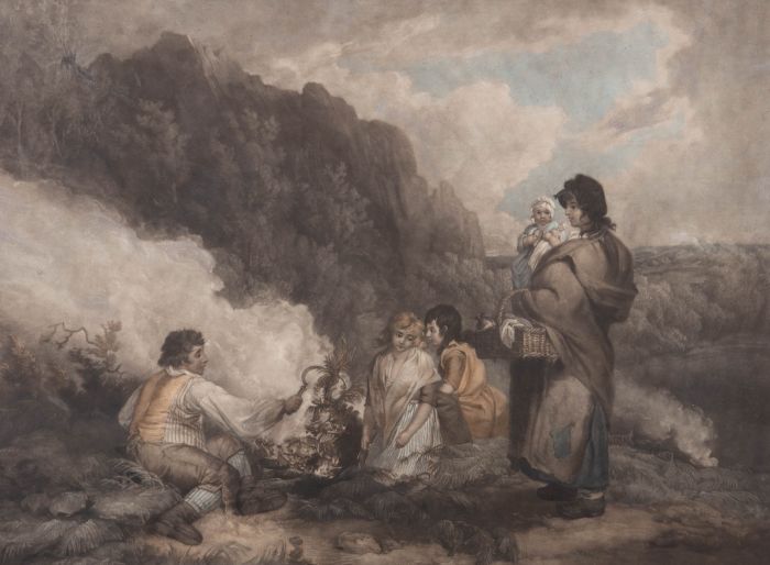 John Raphael Smith (1751-1812) after Morland - c.1799 Mezzotint, Fern Gatherers