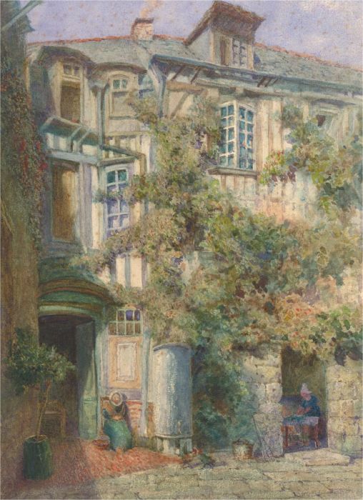 Early 20th Century Watercolour - The Courtyard