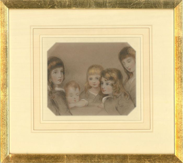 English School Mid 19th Century Watercolour - Brothers And Sisters