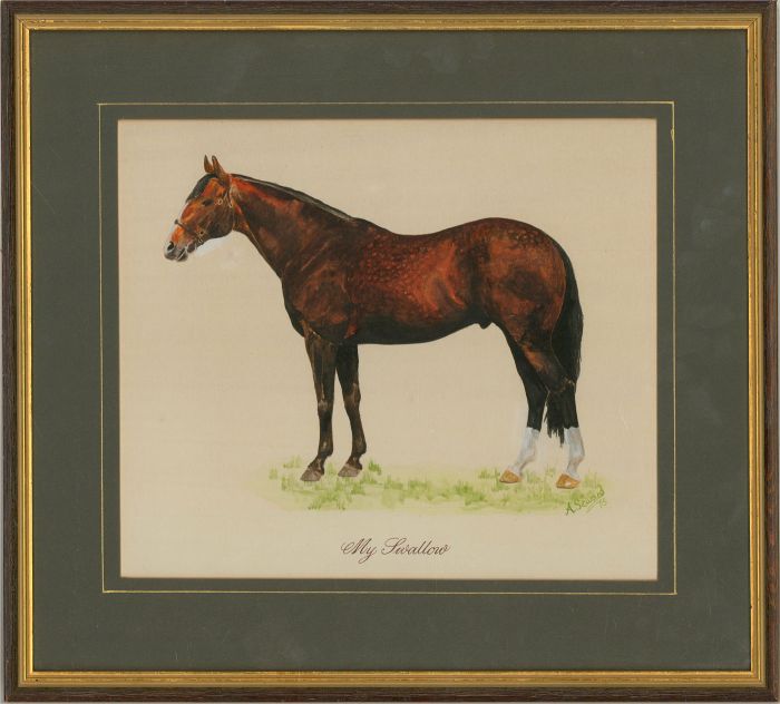 A. Seward - 1973 Watercolour, My Swallow