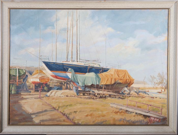 K. Moseley - Mid 20th Century Oil, The Boatyard