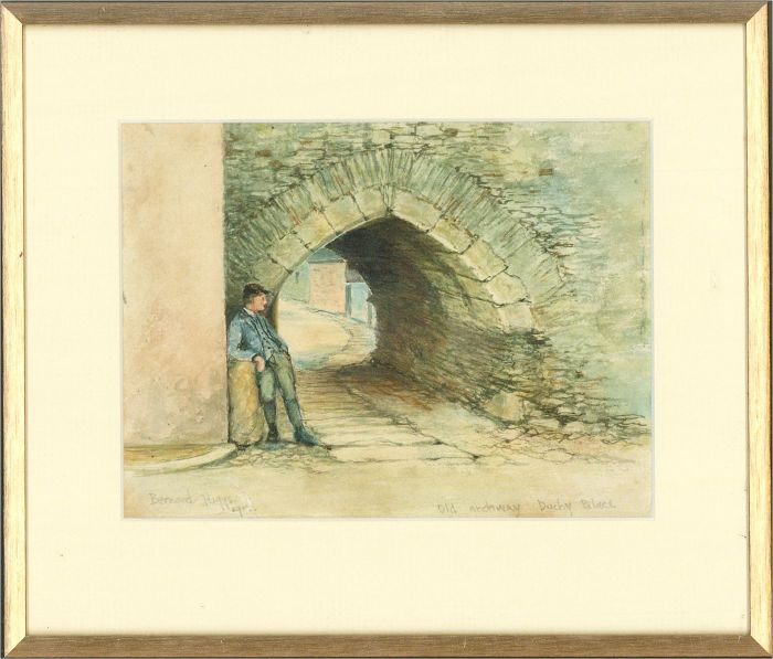 Bernard Higgs - 1912 Watercolour, Old Archway at Duchy Palace