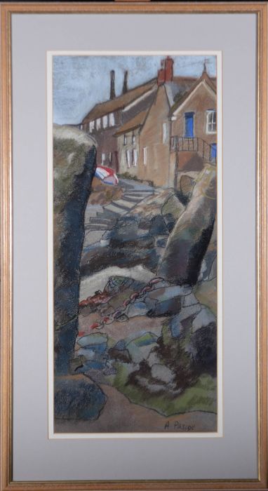 Anne Pascoe - Contemporary Pastel, Up the Steps, Mousehole, Cornwall
