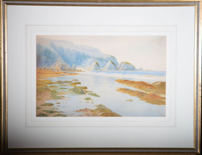 George Edgar Treweek (1869-1961) - Watercolour, Lee Bay, near Ilfracombe, Devon