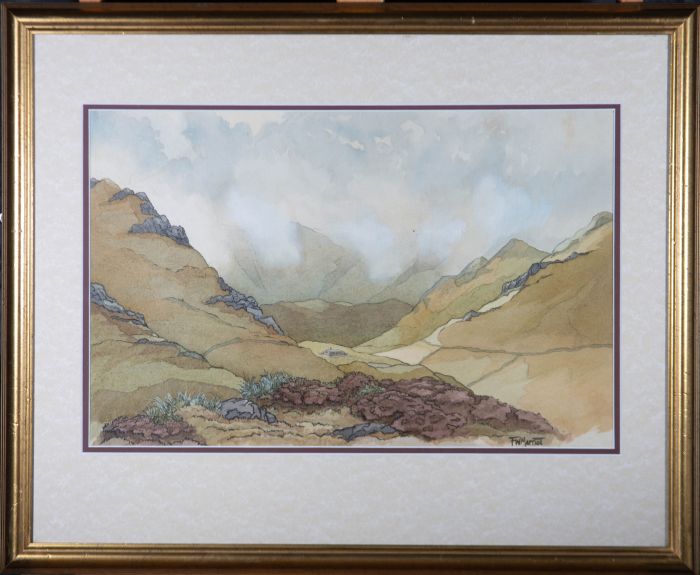 Frederick Marriott RE ARCA (1860-1941) - Watercolour, Farm in a Moorland Valley