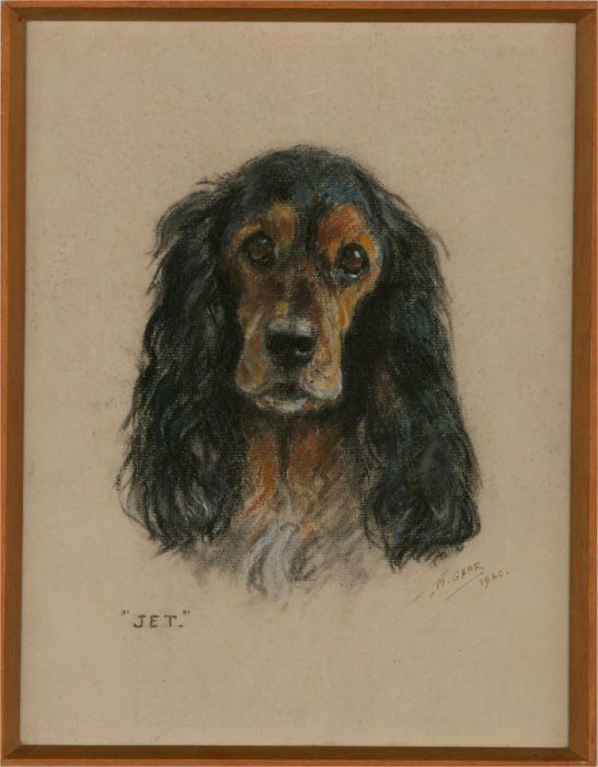 Mabel Gear (1898-1987) - 1960 Pastel, Jet The Spaniel