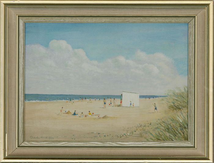 Charles Wood - 1982 Oil, Beach Scene