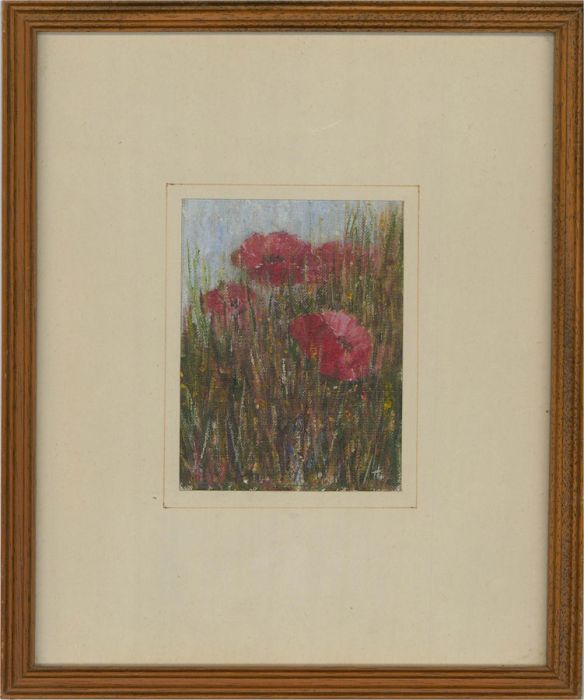 Raymond Hunt  - 1978 Oil, Poppy Field