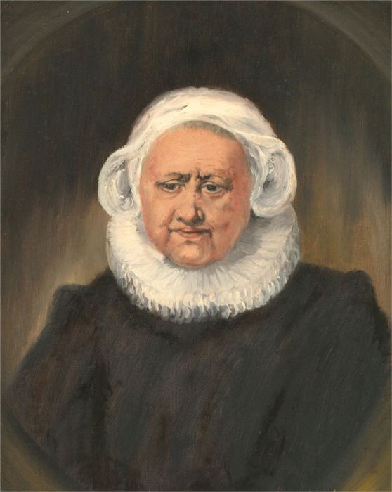 M Cox After Rembrandt (1606–1669) - Contemporary Oil, Portrait of Aechje Claesdr