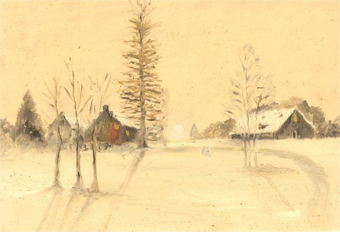 Contemporary Oil - Winter Sun Down
