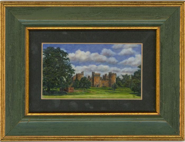 Barbara Valentine RMS - Contemporary Gouache Miniature, Approach to Bodiam