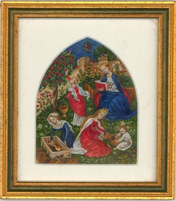 Barbara Valentine RMS - Contemporary Oil Miniature, The Garden of Paradise