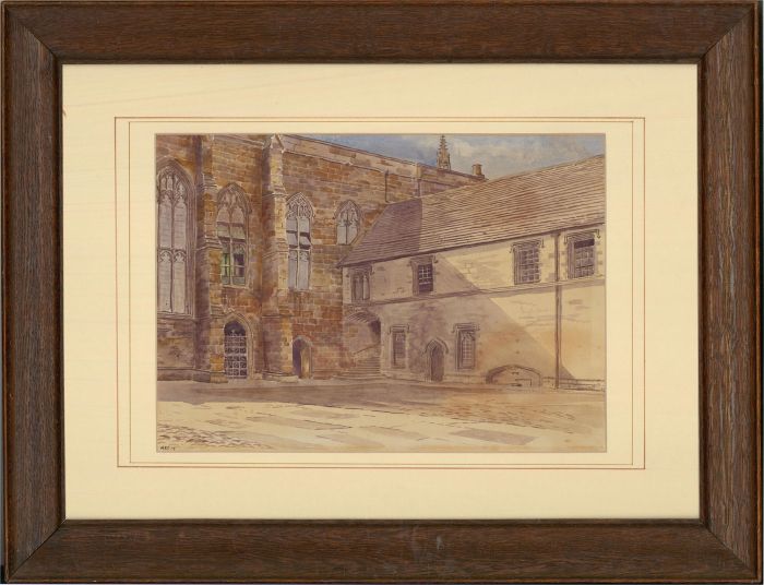 W.E.C. - 1914 Watercolour, Chapel Courtyard