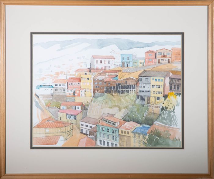 Deborah Hitchcock - 1990 Watercolour, Valparaiso, Chile
