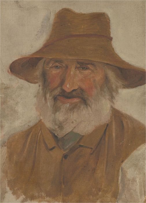 Mid 20th Century Oil - Bearded Man in Hat