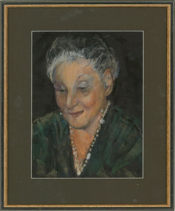 20th Century Pastel - Lady in Green
