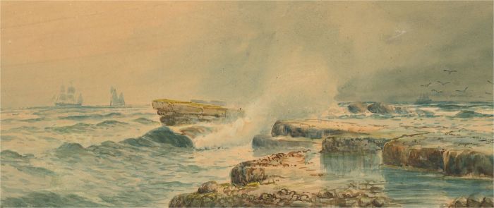 Austin - Early 20th Century Watercolour, Stormy Coastline