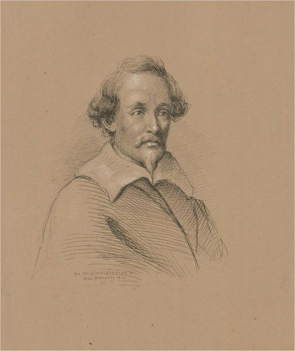 Alexander Stanesby - 1845 Pen and Ink Drawing, Portrait of Edward Whately