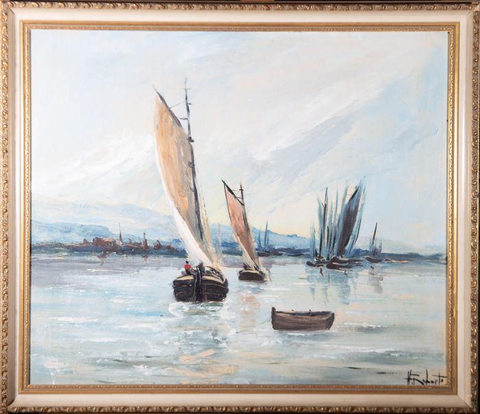 H. Roberts - Mid 20th Century Oil, Returning To Shore