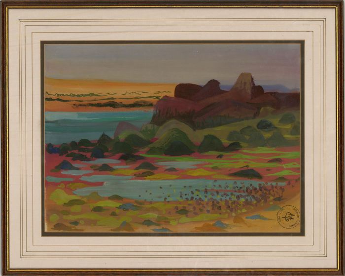 Maurice Colasson (1911-1992) - 20th Century Gouache, Vibrant Coastal Scene