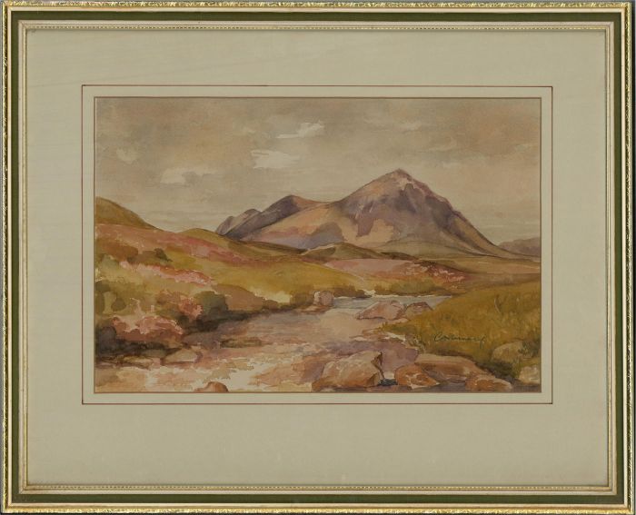 C. Murray - 1983 Watercolour, Buchaille Etive Mor, Scottish Highlands