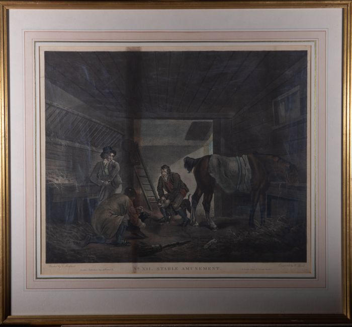 William Ward ARA (1762-1826) after G. Morland - 1801 Mezzotint, Stable Amusement