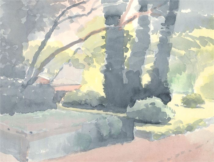 Genevieve Zondervan  - 20th Century Watercolour, Garden Scene I