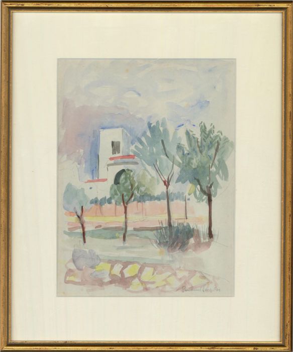Emmanuel Levy (1900-1986) - 1975 Watercolour, Mediterranean View