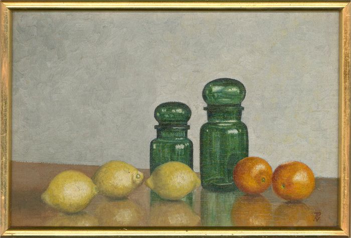 Attrib. Ray Greenfield - 20th Century Oil, Citrus Fruits and Green Jars