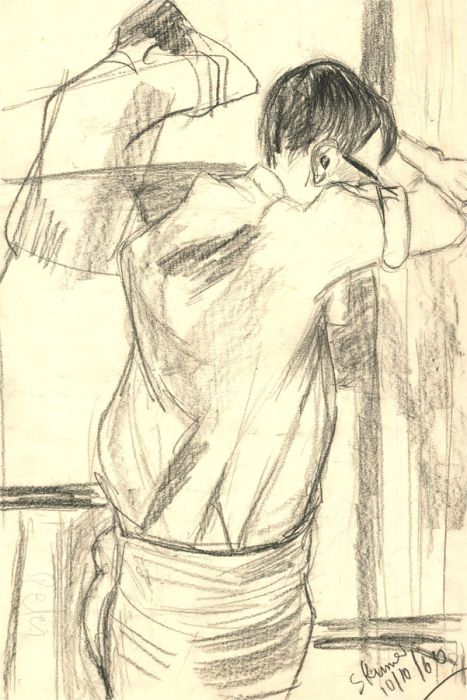 P. R. Skinner - 1960 Charcoal Drawing, Pair of Charcoal Life Studies
